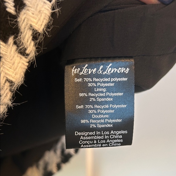 NWT for Love & Lemons Mini  Houndstooth Women's Skirt (sz M) - Picture 5 of 5